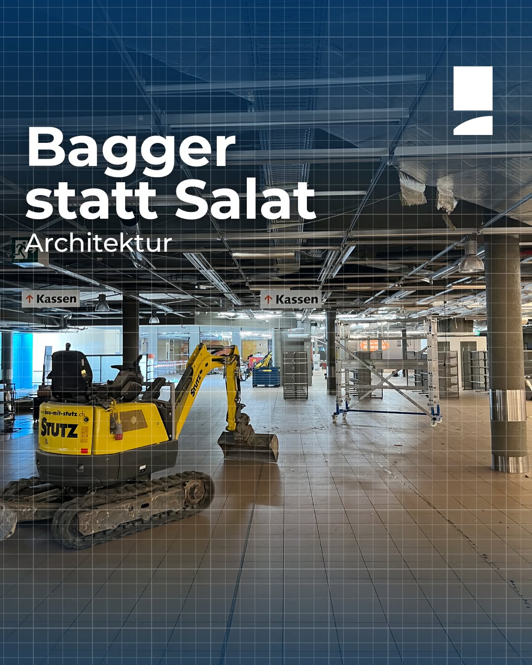 Bagger statt der üblichen frischen Gemüse und Früchte🥬🍅🍋🍏🥕: Ein ungewöhnliches Bild präsentiert sich derzeit im Bereich...